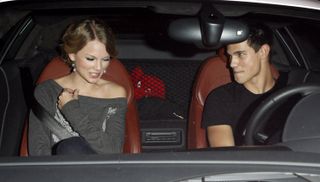 Taylor Swift and Taylor Lautner in a car on a date in 2009