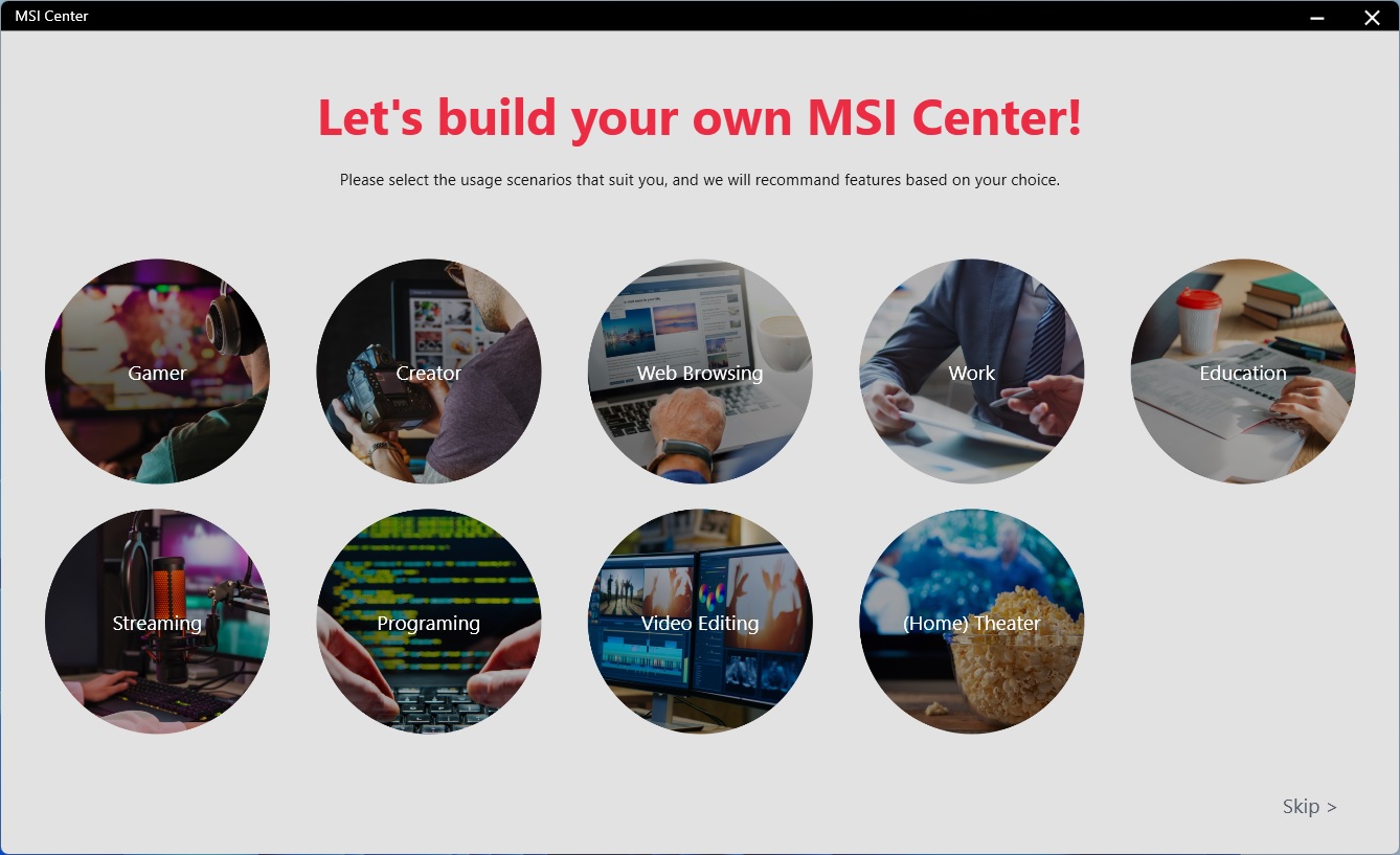 MSI X870E Godlike X - MSI Center