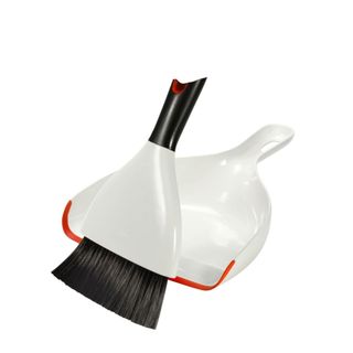 White and red Good grips dustpan and brush