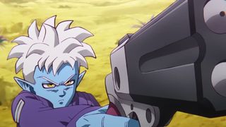 Glorio brandishing a gun in Dragon Ball Daima