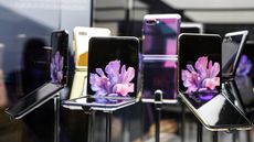 Samsung Galaxy Z Flip smartphones on display
