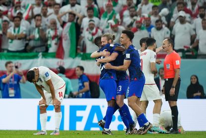 U.S. team celebrates world cup victory.