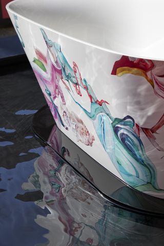 detail of artist's design on bath, part of Kohler Milan Design Week 2023 installation