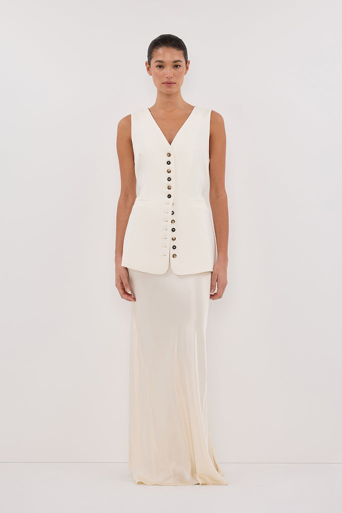 Demi Cream Longline Vest