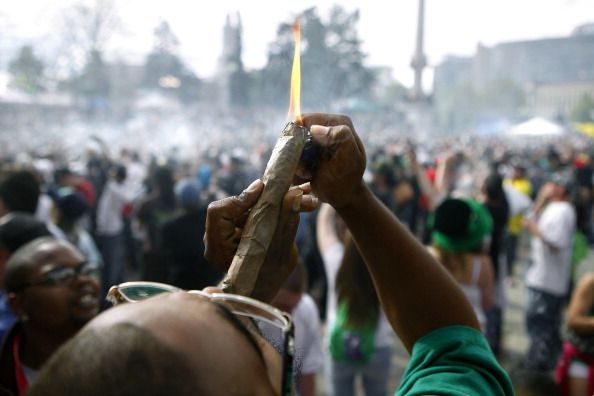 A man smokes pot in Colorado.