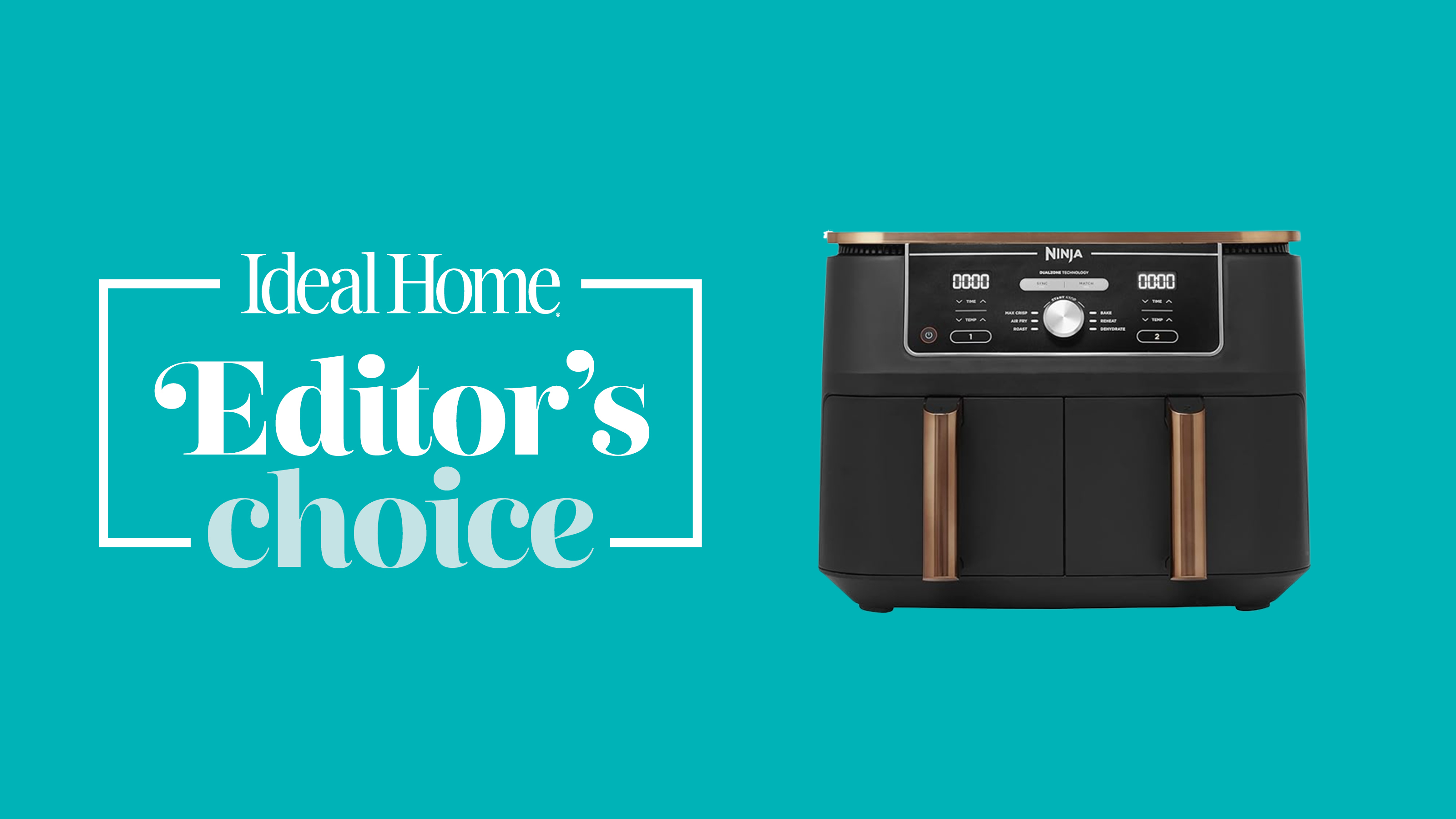 Ninja dual zone airfryer on blue background