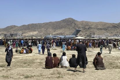 A C-17 plane at the Kabul airport.