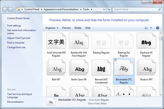 Show and Hide Fonts