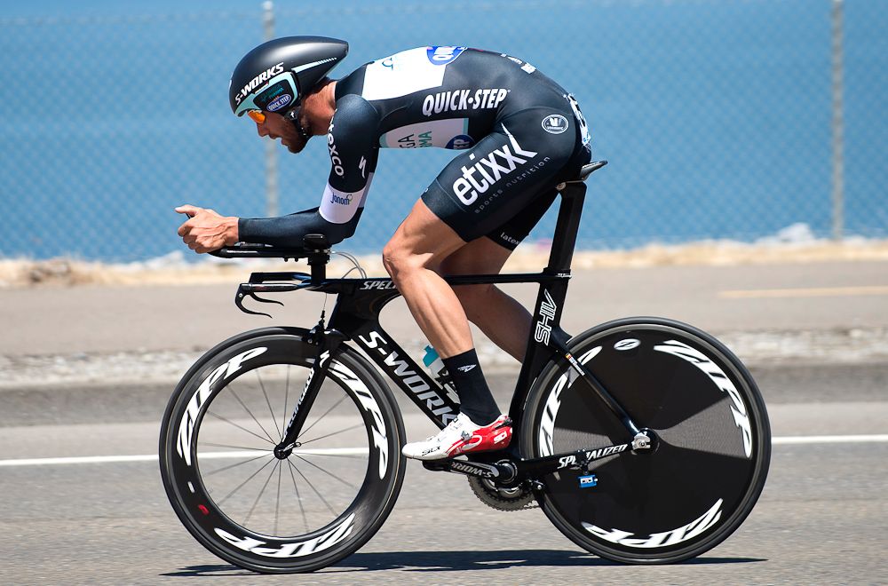 Tom Boonen in action in Folsom during the 2014 time trial.