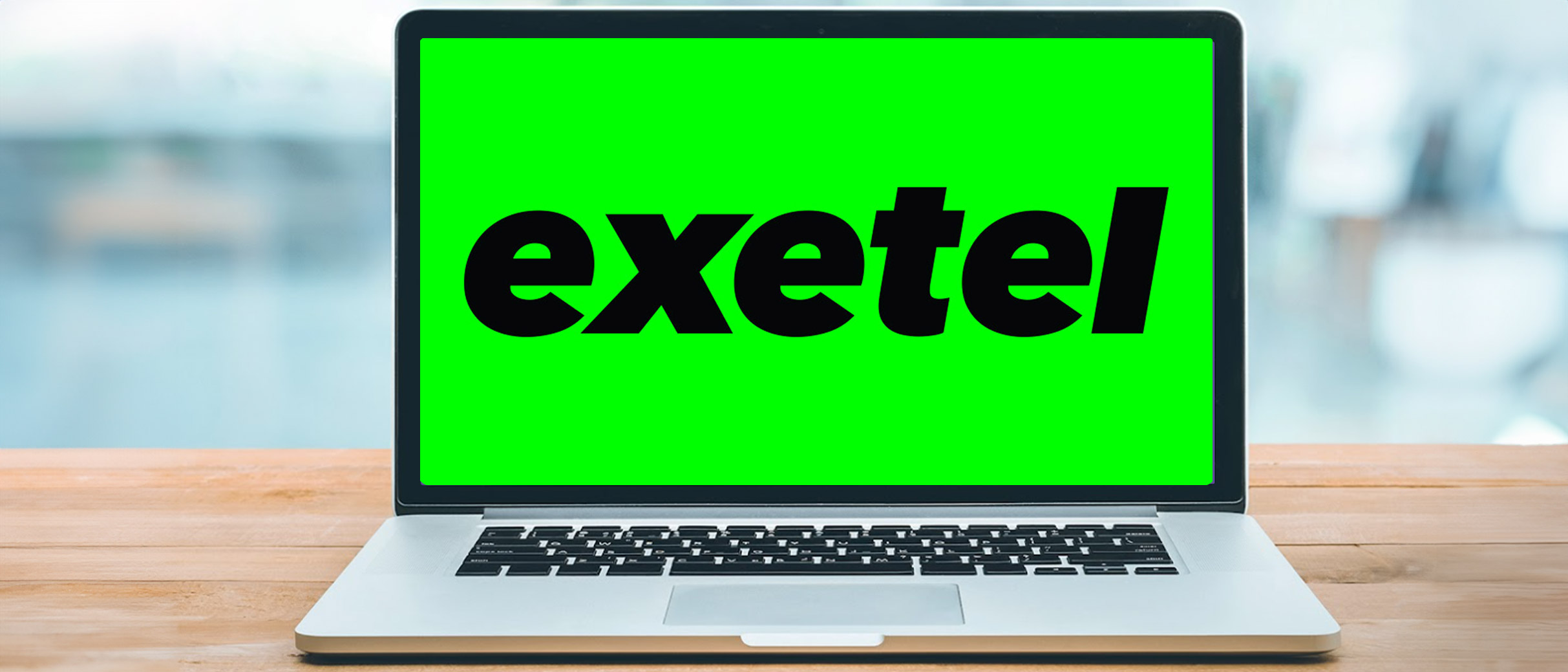 Exetel NBN logo on a laptop screen