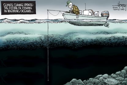 Editorial Cartoon World Future of Fishing Climate Change