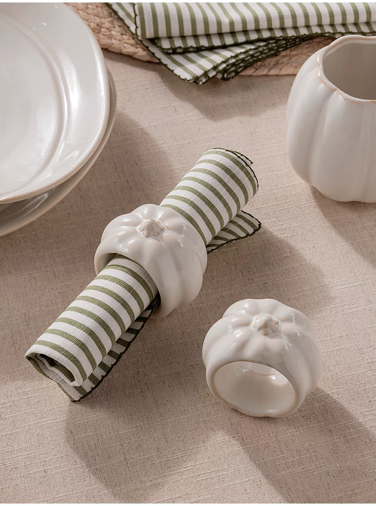 Stacey Solomon Pumpkin-Shaped Napkin Rings - Set of 4