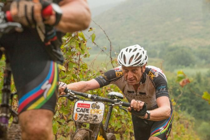 The steep inclines saw several rider resort to pushing their bikes up the hill