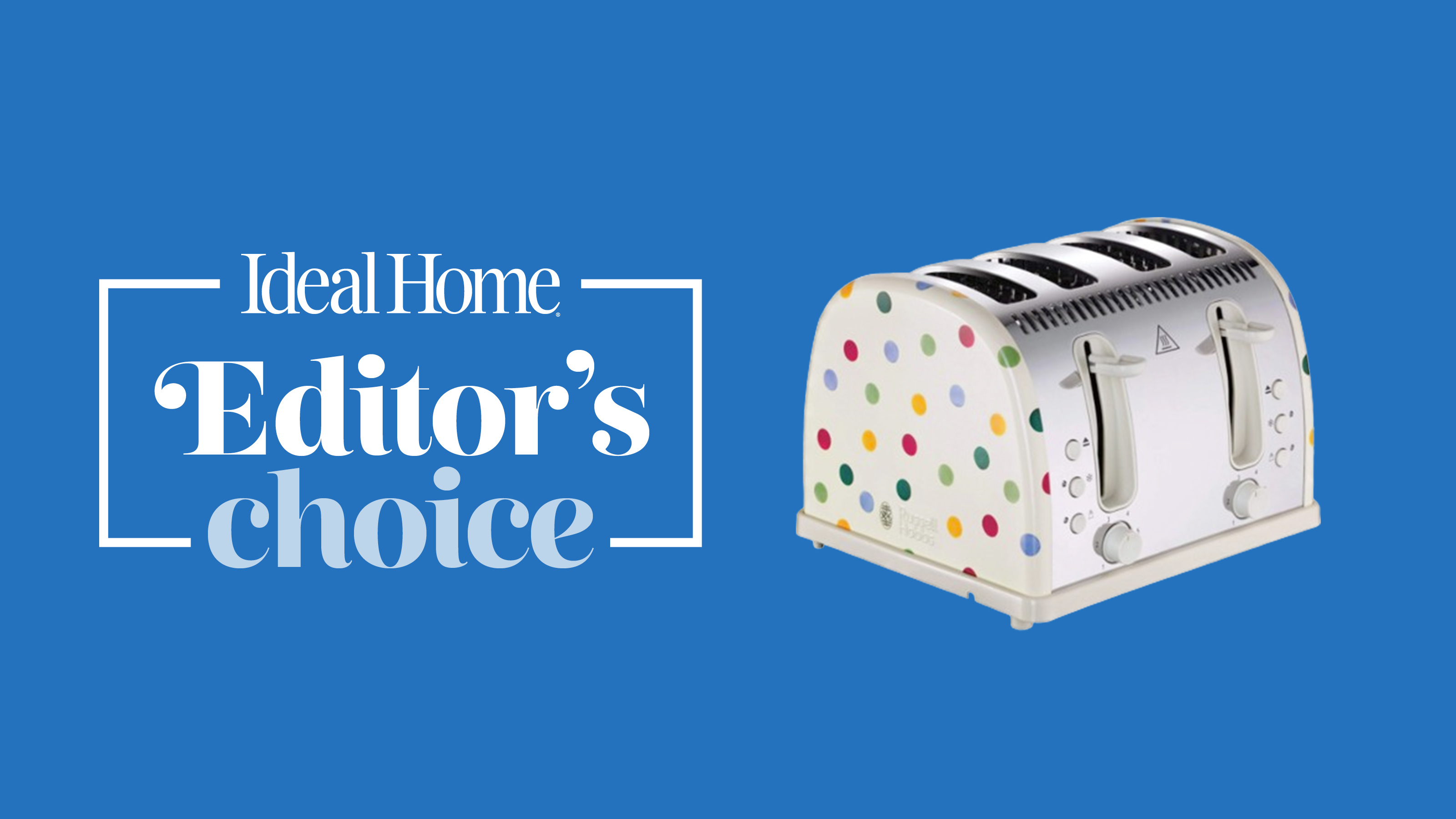 Emma Bridgewater Russell Hobbs toaster on blue background