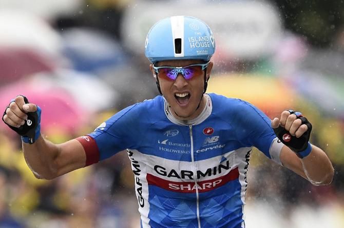 Garmin-sharp's Ramunas Navardauskas takes a solo win during stage 19 at the Tour de France