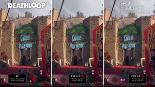 AMD FSR 2.0 comparison screenshots in Deathloop