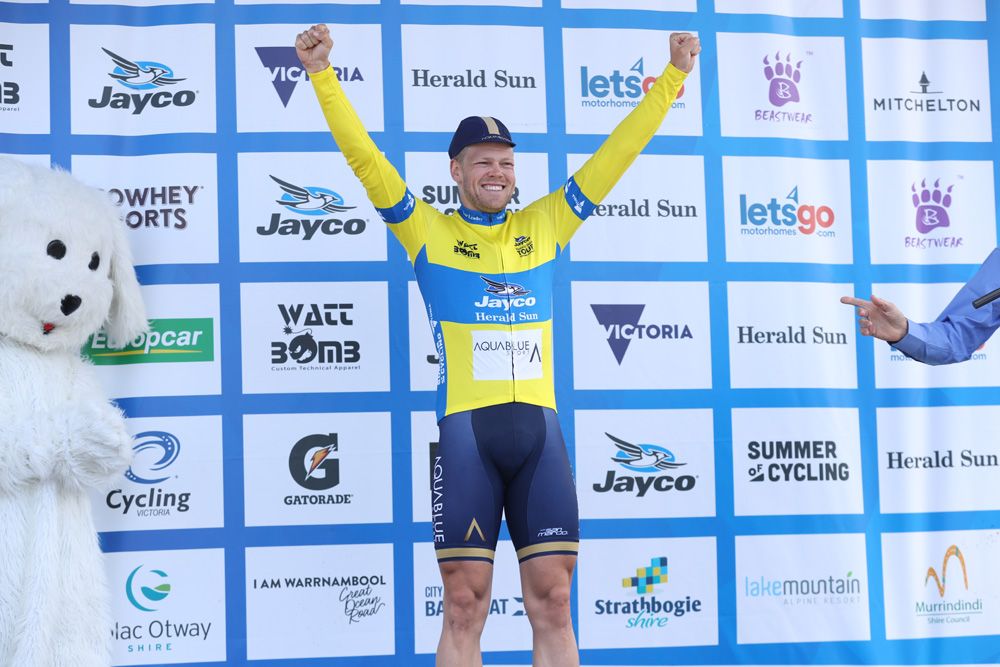 Lasse Norman Hansen (Aqua Blue Sport) celebrates on the podium