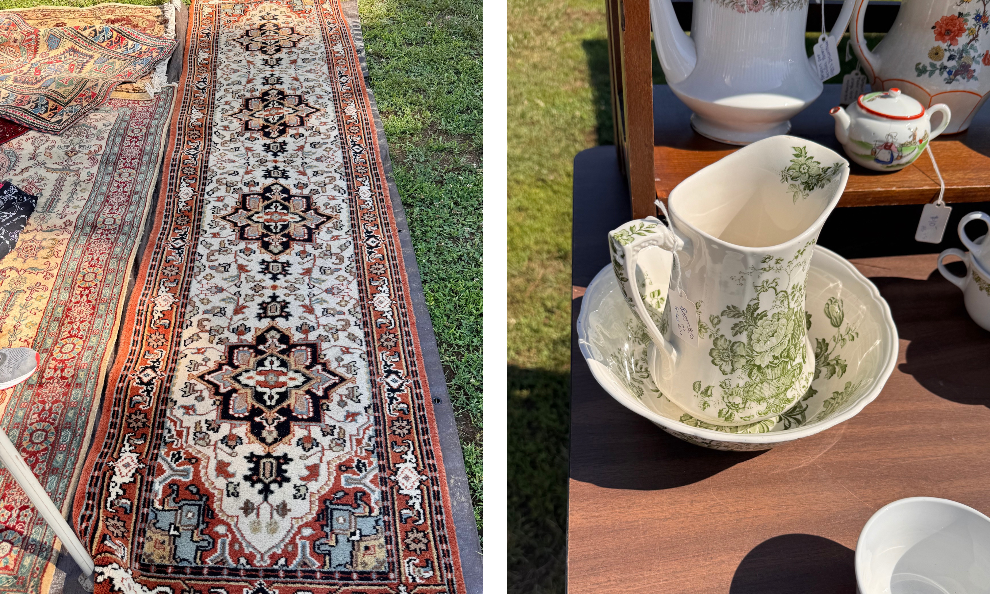 vintage rug and pitcher