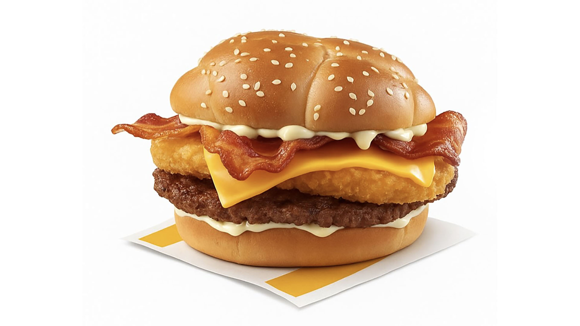 A render of a McDonald's burger. 