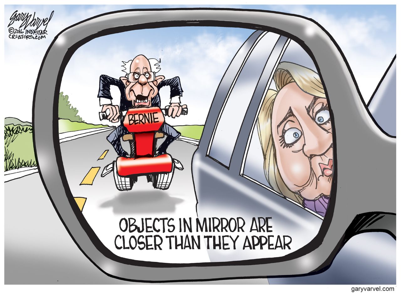 Political Cartoon U.S. Hillary Bernie