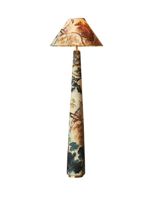 Lulu Judarn Fabric Upholstered Empire Floor Lamp