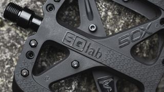 Close up detail of the SQLab MTB pedal