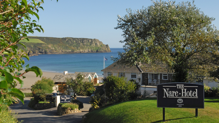 The Nare Hotel exterior and view of the sea.