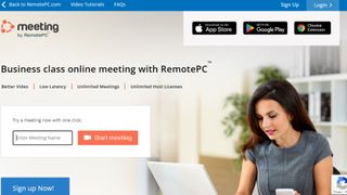 Website screenshot for RemotePC Meeting