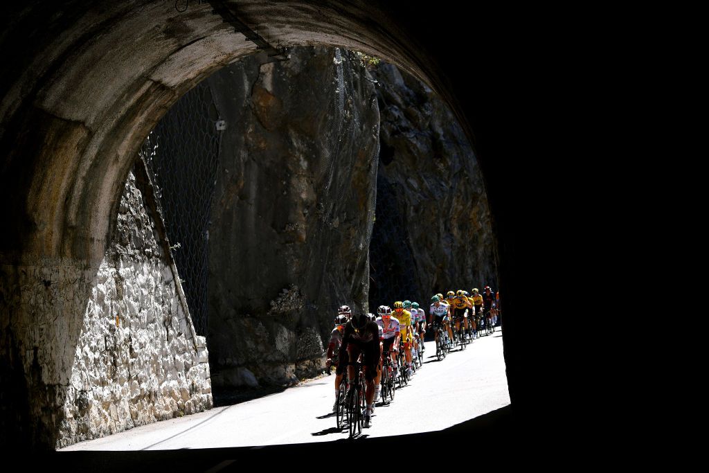 NICE FRANCE AUGUST 30 Alexander Kristoff of Norway and UAE Team Emirates Yellow Leader Jersey Peloton Tunnel Detail view during the 107th Tour de France 2020 Stage 2 a 186km stage from Nice Haut Pays to Nice TDF2020 LeTour on August 30 2020 in Nice France Photo by Tim de WaeleGetty Images