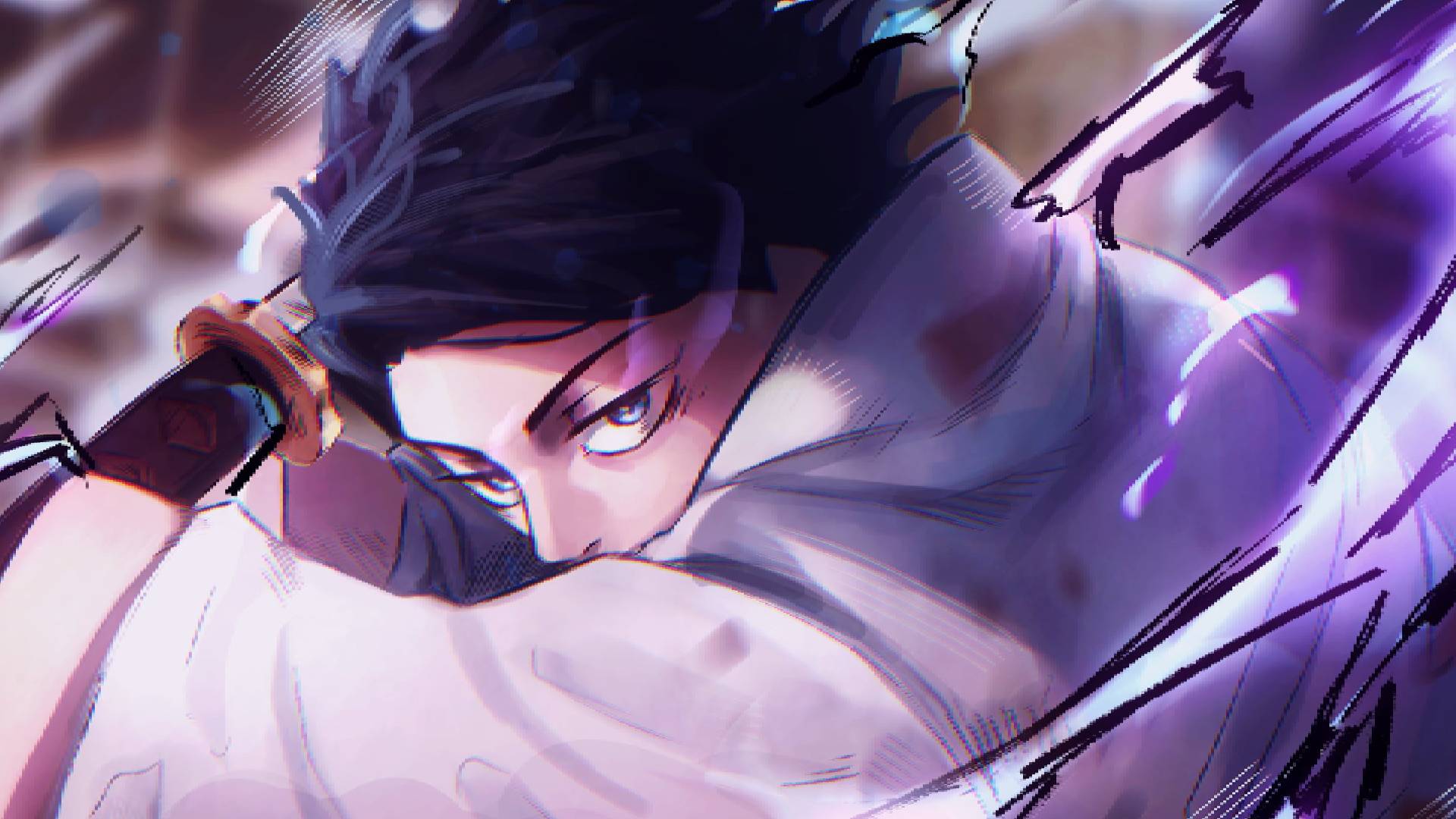 Jujutsu Infinite character holding a sword