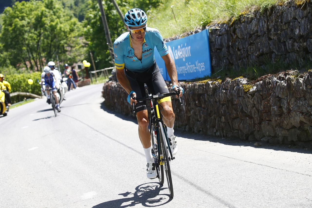 Jakob Fuglsang soloing to victory at the Crit&eacute;rium du Dauphin&eacute;