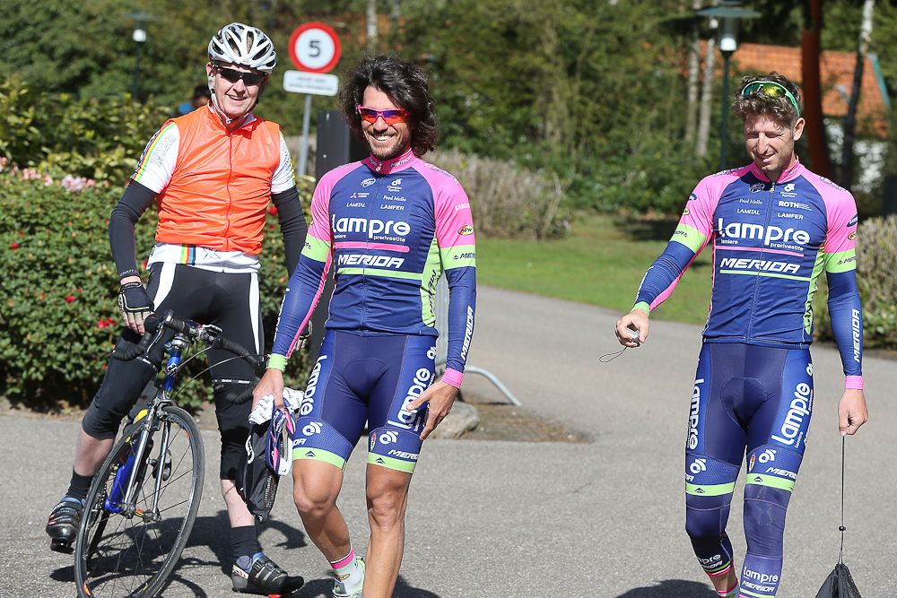 Lampre - Merida's Roberto Ferrari and Sacha Modolo.
