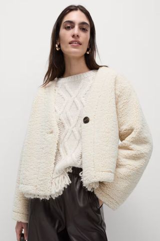 M&S Faux Shearling Cardigan Jacket