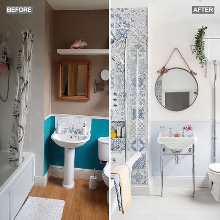 bathroom makeover before and after