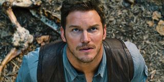 Owen Grady (Chris Pratt) looks up in Jurassic World (2015)