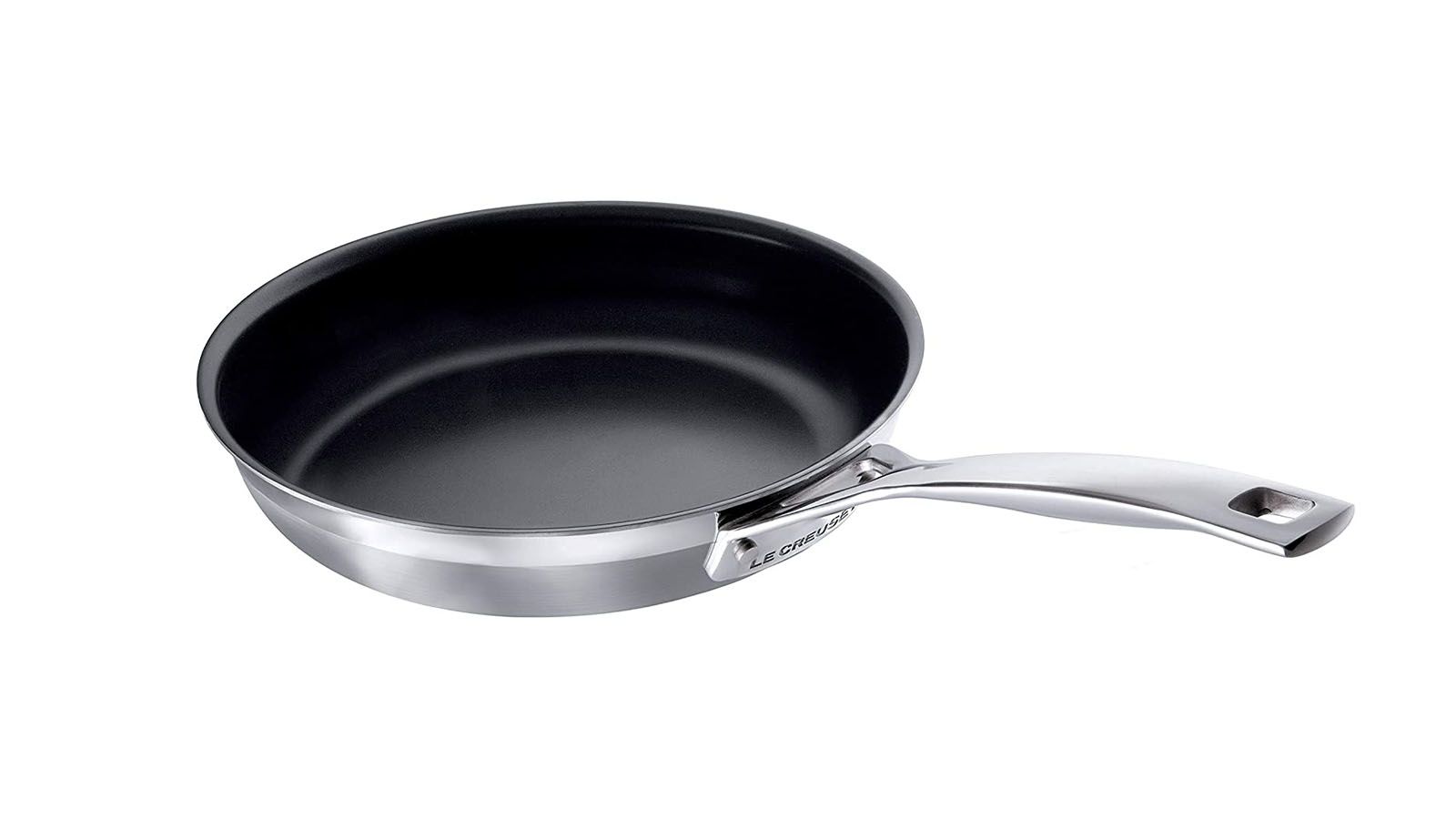 One of the best induction pans, the Le Creuset 3-Ply Stainless Steel Non-Stick Frying Pan