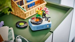 Lego Creator Record Player on a green surface