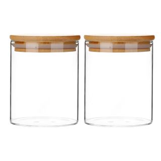 Amazon glass storage jars with bamboo lid