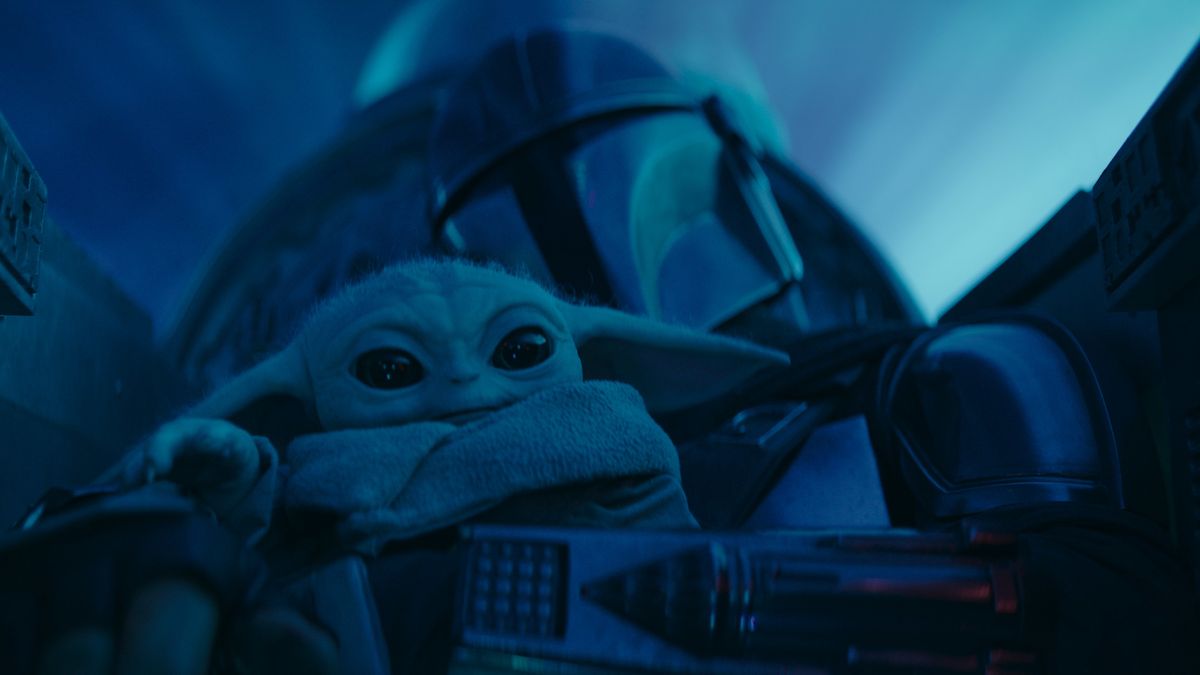 Din Djarin and Grogu in the cockpit in The Mandalorian Season 3