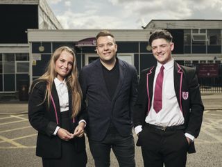 Student Courtney, entrepreneur Paul Rowlett and student Loui in The Secret Teacher