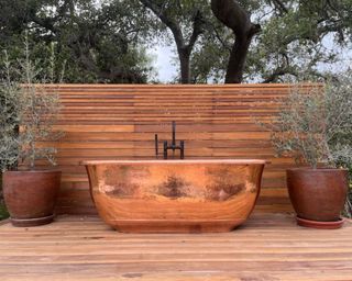 Justin Baldoni's copper bathtub