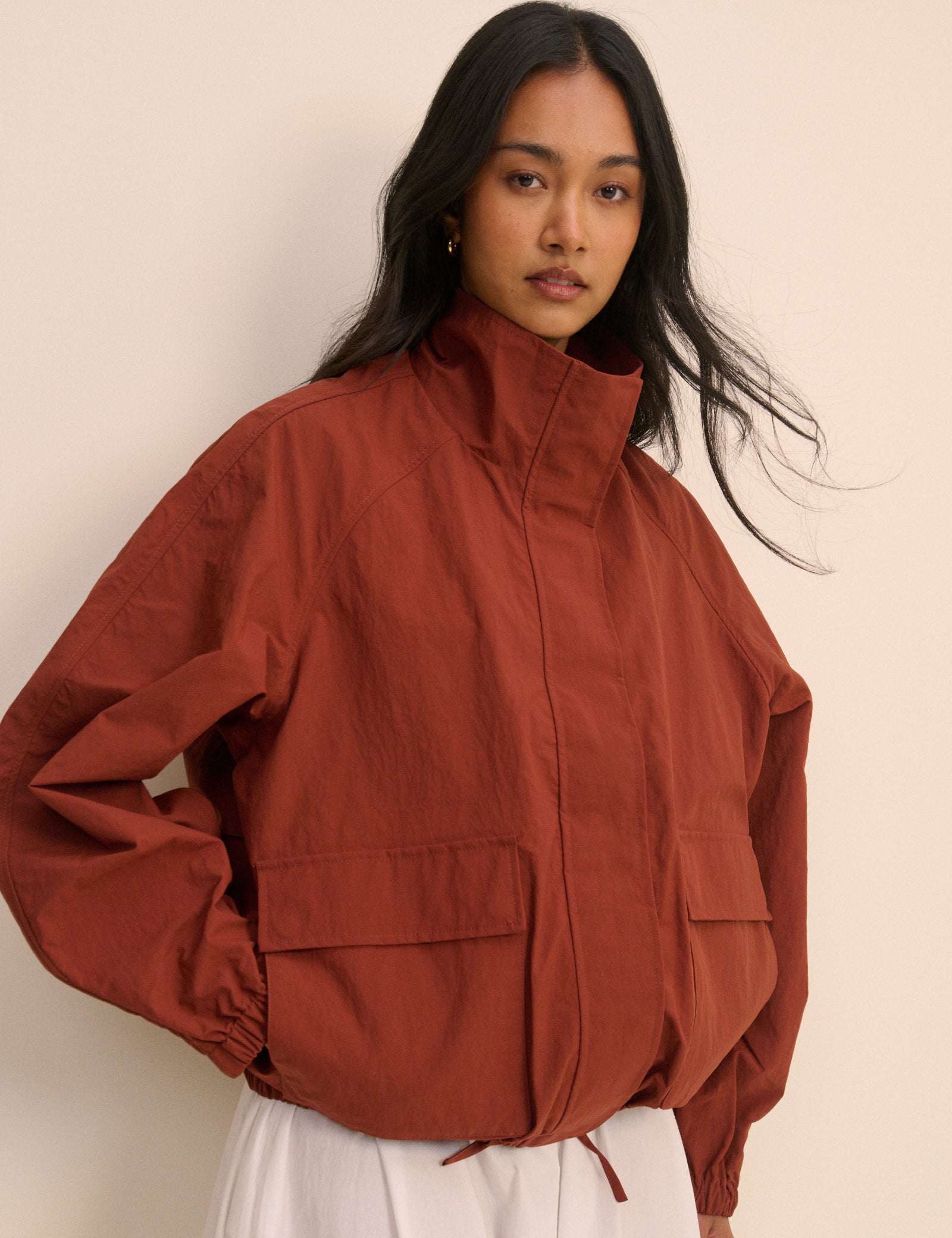 Rust Funnel Neck Melza Jacket