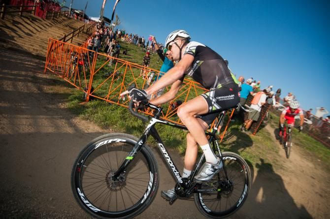 Trebon (Cannondale) grinding his way through the course. Boulder Cup.