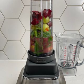Sage Super Q blender containing chopped ingredients for smoothie