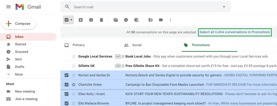 Cum să ștergeți toate e-mailurile pentru a elibera spațiul de stocare Gmail