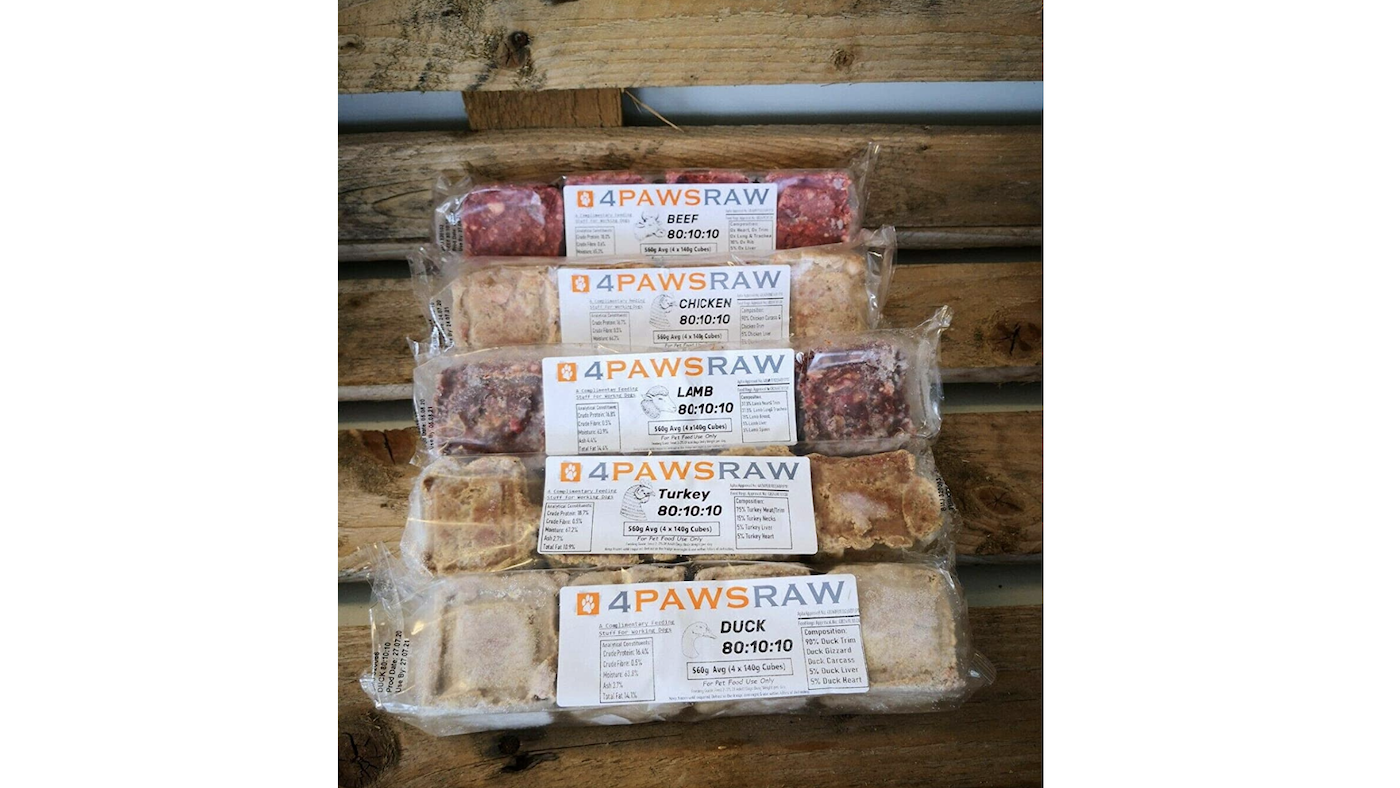 packets of raw dog food from 4PAWSRAW