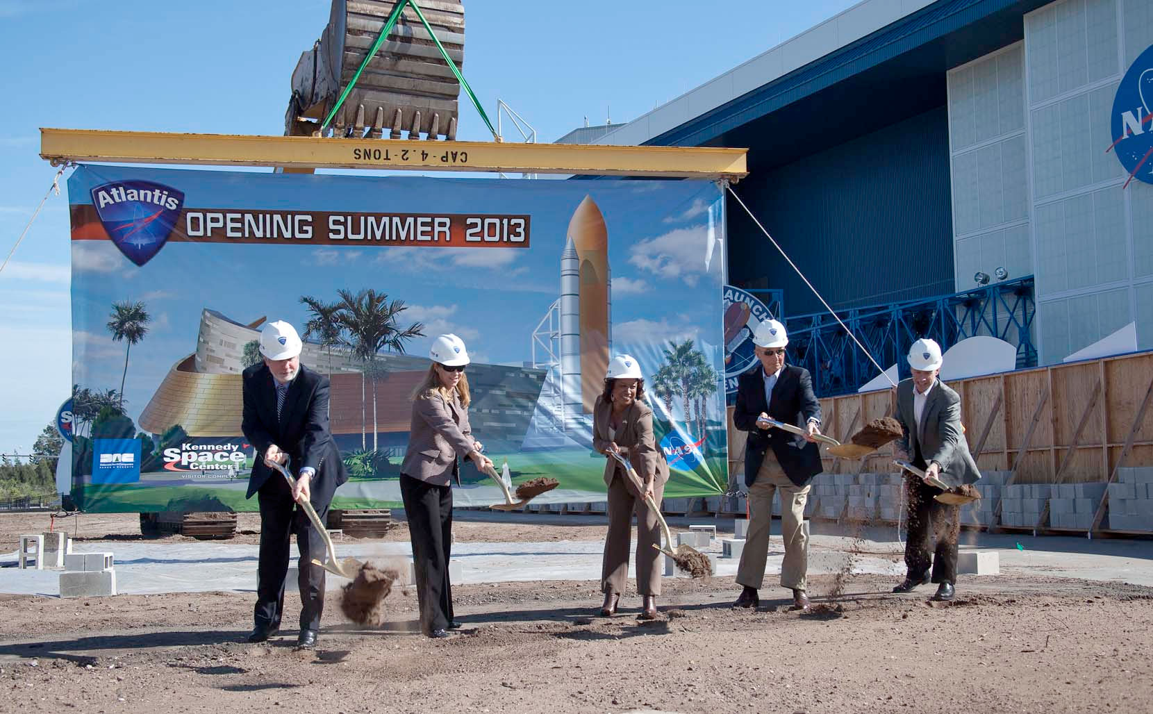 Space Shuttle Atlantis Display Groundbreaking Ceremony - Jan. 18, 2012