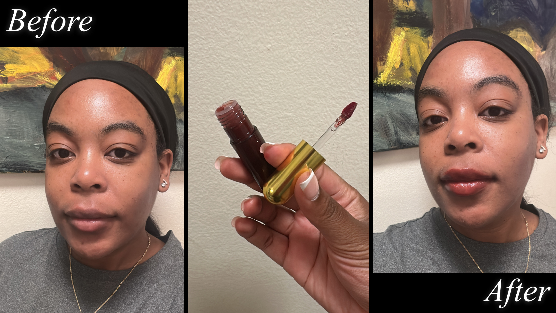 Ariel Baker testing Violette FR Lip Nectar.