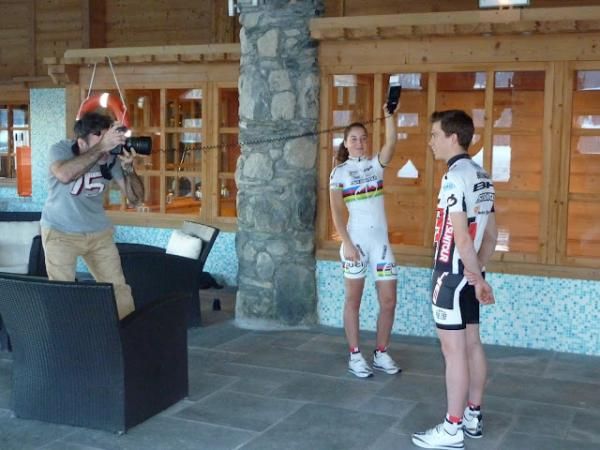 Photo shoot time for the BH Suntour Peisey-Vallandry team