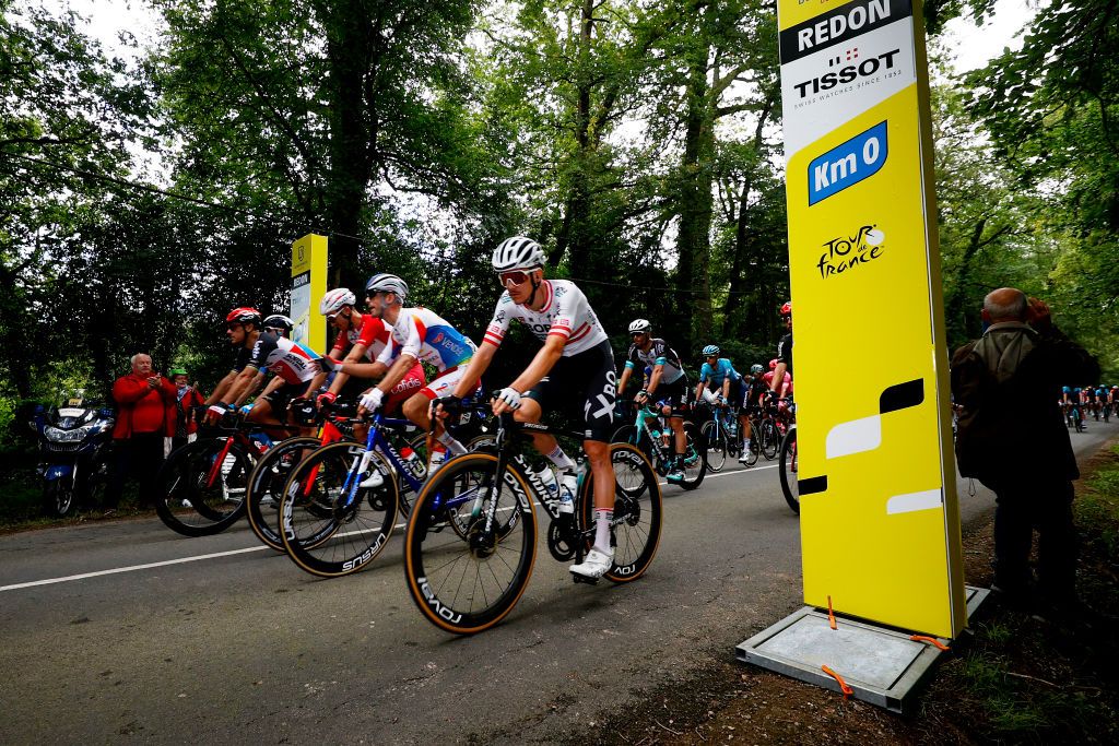 FOUGERES FRANCE JUNE 29 Patrick Konrad of Austria and Team BORA Hansgrohe during the 108th Tour de France 2021 Stage 4 a 1504km stage from Redon to Fougres LeTour TDF2021 on June 29 2021 in Fougeres France Photo by Chris GraythenGetty Images